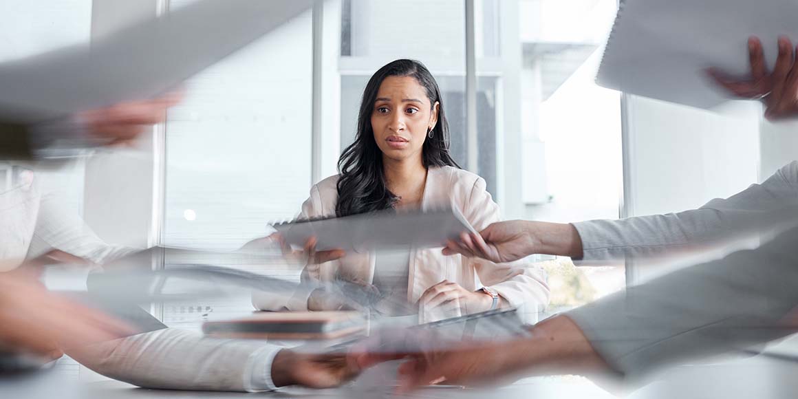 Post-pandemic new hire looking anxious due to lack of career readiness skills.