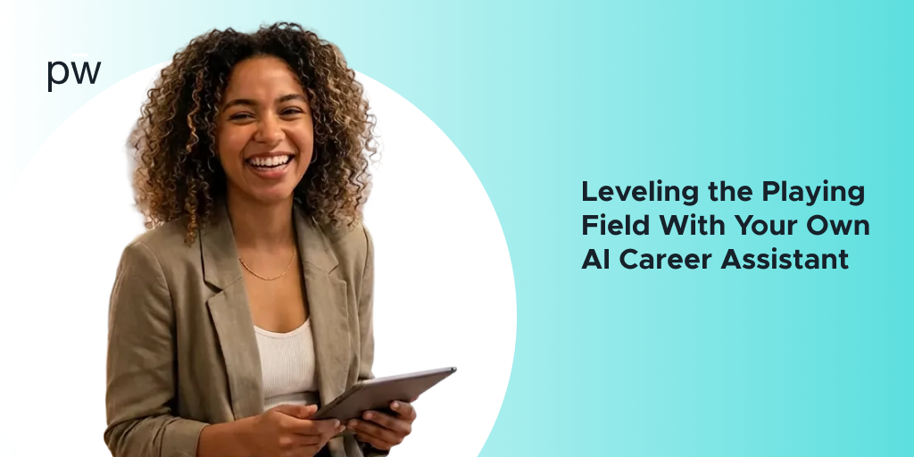 Happy woman who is holding a tablet in her hand