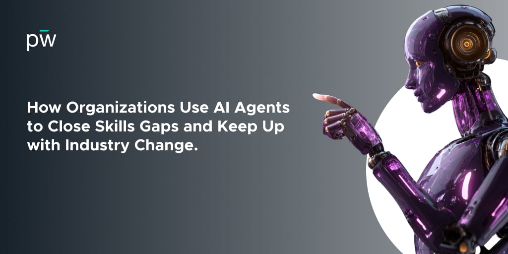 A purple color robot pointing into the air from a sideways angle